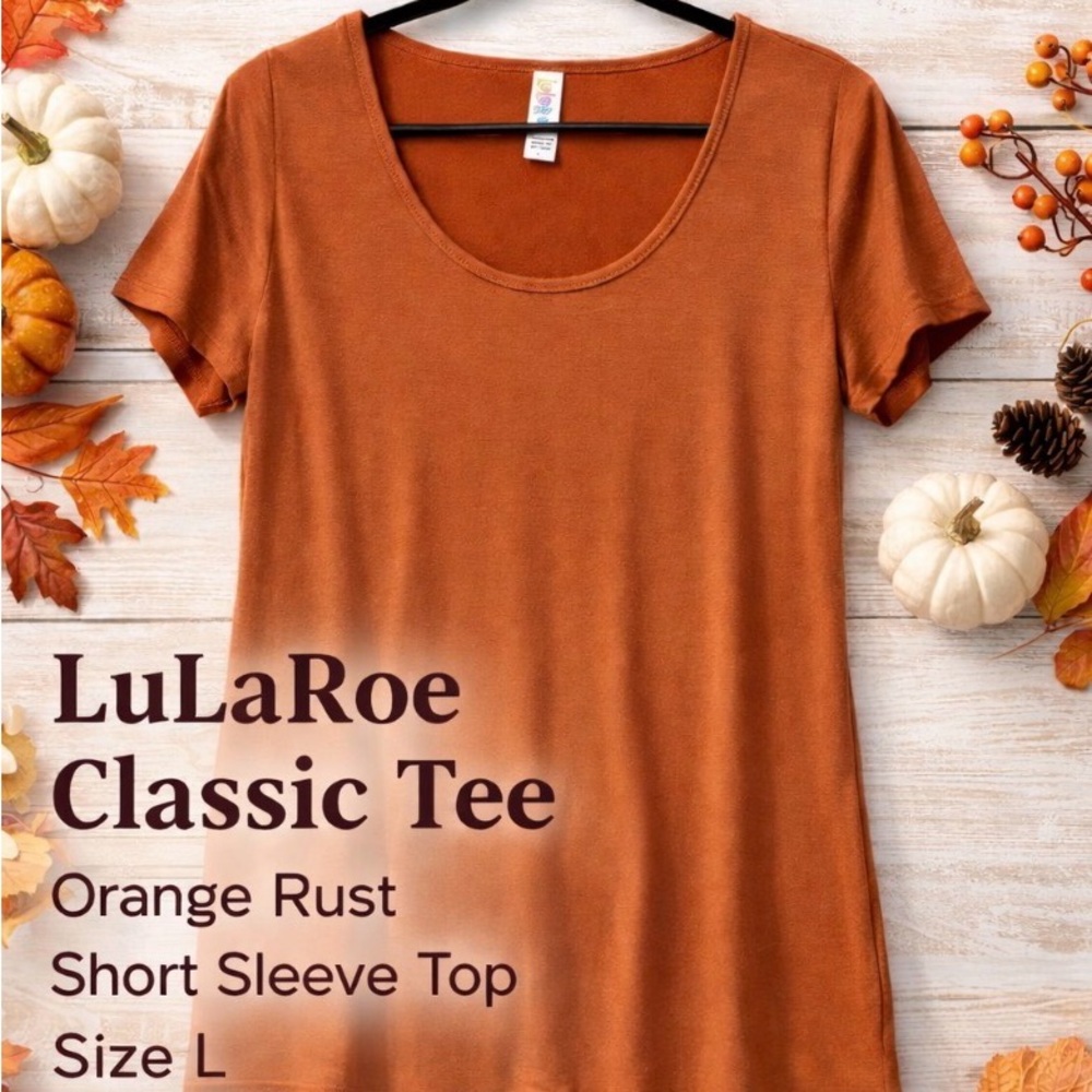 LuLaRoe Classic Tee Orange Rust Short Sleeve Top Large